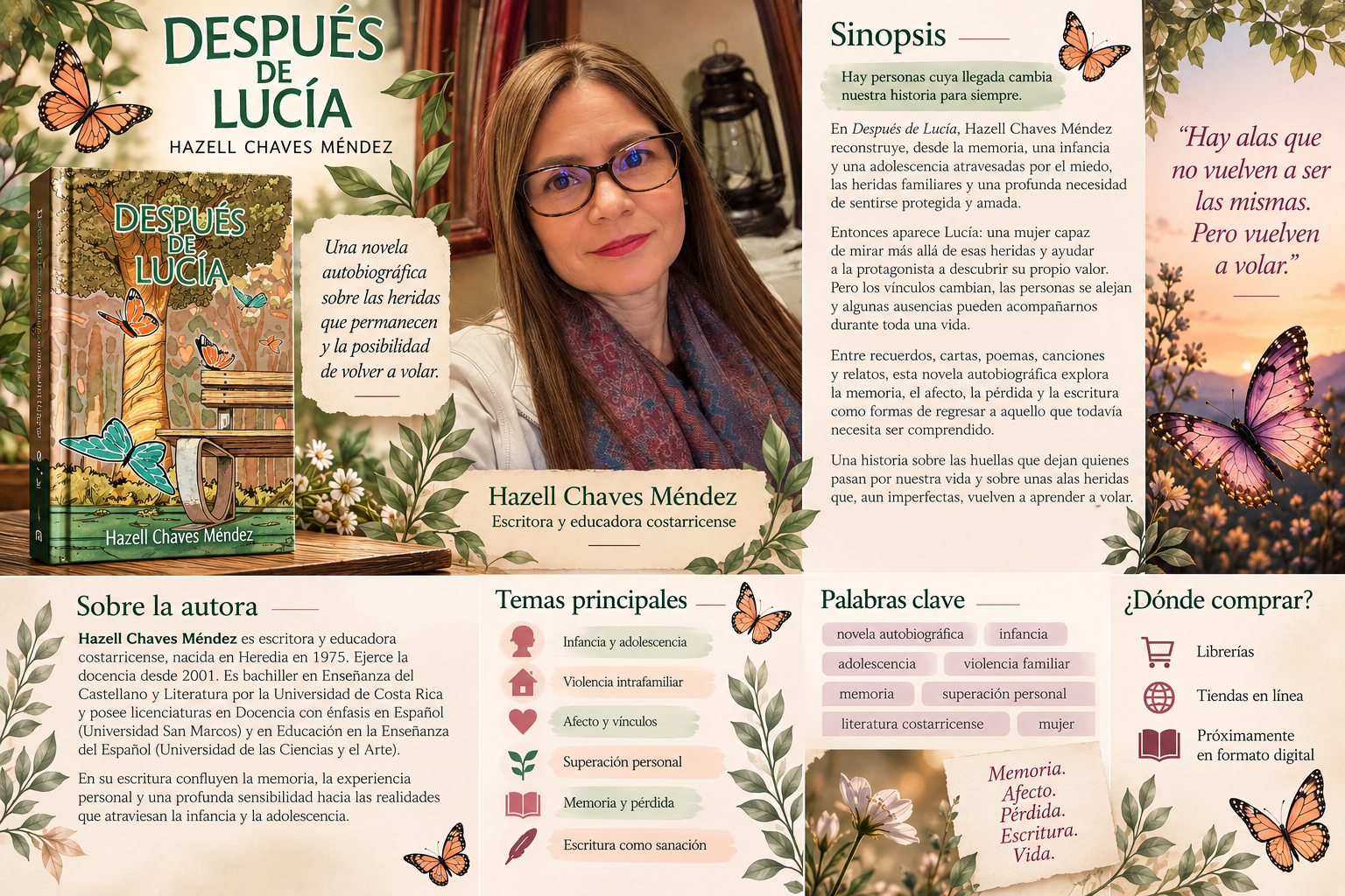 Hazell Chaves Méndez, escritora costarricense y autora de la novela Después de Lucía